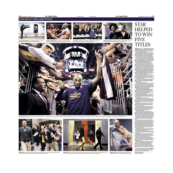 Kobe Bryant Last Game Commemorative Sports Page