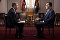 Image 27Brian Williams interviews Mitt Romney on July 25, 2012, during Romney's presidential campaign. (from News presenter)