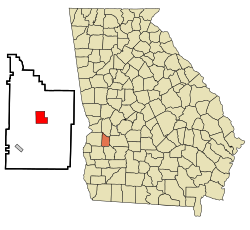 Location in Webster County and the state of Georgia