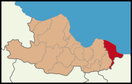 Map showing Terme District in Samsun Province