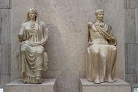 Statues of Livia and Tiberius, c. 30 AD, now in the National Archaeological Museum of Spain