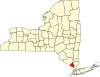 State map highlighting Rockland County