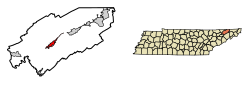 Location in Hawkins County, Tennessee