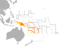 Image 38Outline of sovereign (dark orange) and dependent islands (bright orange) (from Melanesia)