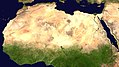 Image 5 Sahara Image credit: NASA A satellite image of the Sahara, the world's largest hot desert and second largest desert after Antarctica at over 9,000,000 km² (3,500,000 mi²), almost as large as the United States. The Sahara is located in Northern Africa and is 2.5 million years old. More selected pictures