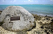 Rock inscribed by POW trying to record the POW massacre