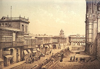 Colonial Calle de los Judíos (Jewish quarter) (Lima) in 1866 by Manuel A. Fuentes and Firmin Didot, Brothers, Sons & Co. University of Chicago Library.[33]