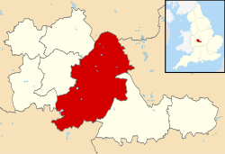 Birmingham shown within West Midlands county