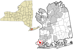 Location within Nassau County and the state of New York