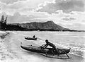 Image 11Polynesians with outrigger canoes at Waikiki Beach, Oahu Island, early 20th century (from Polynesia)