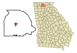 Location in Gilmer County and the state of Georgia