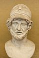 Image 13Marble bust of Pericles with a Corinthian helmet, Roman copy of a Greek original, Museo Chiaramonti, Vatican Museums; Pericles was a key populist political figure in the development of the radical Athenian democracy. (from Ancient Greece)