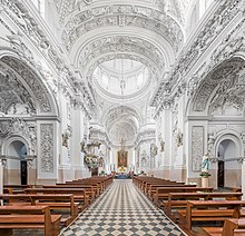 Interior of a large Baroque church