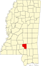 State map highlighting Covington County