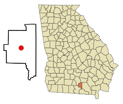 Location in Lanier County and the state of Georgia