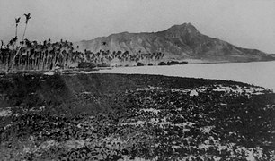 Diamond Head seen from Waikiki in the 1800s