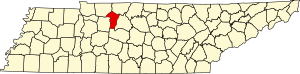 Map of Tennessee highlighting Cheatham County