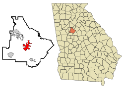 Location in Henry County and the state of Georgia