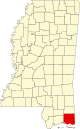 State map highlighting Jackson County