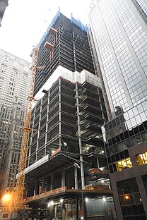 Construction work at One Vanderbilt, seen in August 2018