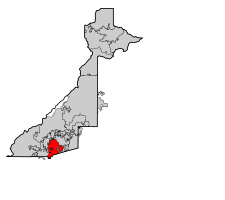 Location in Fulton County and the state of Georgia