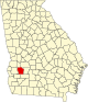 State map highlighting Terrell County