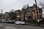 Queen Anne style tenements within the Barnum Palliser historic district in the South End, built by Barnum in the 1880s for working class families