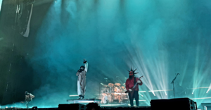 Mudvayne in 2021. Left to right: Ryan Martinie, Chad Gray, Matthew McDonough, Greg Tribbett