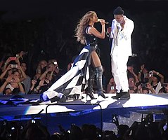 The Carters performing at the On the Run Tour in 2014