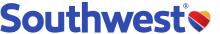 Logo (2014–present), consisting of the name "Southwest" in blue letters followed by a heart in yellow, red and blue diagonal stripes