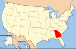 Location of Georgia in the United States