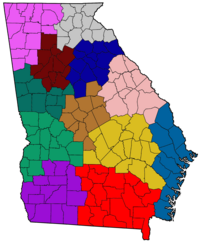 West Georgia highlighted in green