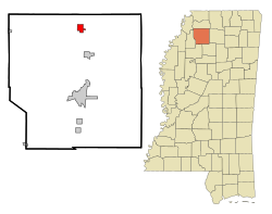 Location of Como, Mississippi