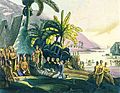 Image 4King Kamehameha I receiving the Russian naval expedition of Otto von Kotzebue. Drawing by Louis Choris in 1816. (from Polynesia)