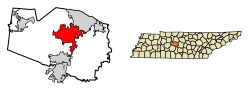 Location within Williamson County and Tennessee