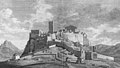 Dessenh de l'Acropòli amb sei fortificacions francas (vèrs 1840)