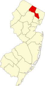 Map of New Jersey highlighting Passaic County