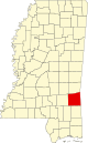 State map highlighting Wayne County