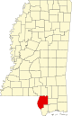 State map highlighting Pearl River County