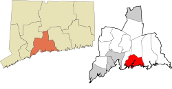 Branford's location within the South Central Connecticut Planning Region and the state of Connecticut