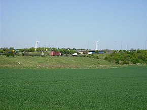 A19 - A1231 interchange with wind turbines in the background - geograph.org.uk - 167271.jpg