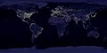 Image 70A composite image of artificial light emissions at night on a map of Earth (from Earth)