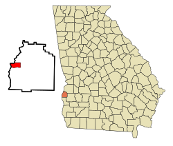 Location in Quitman County and the state of Georgia