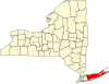 State map highlighting Suffolk County