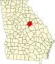 State map highlighting Hancock County