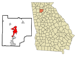 Location in Cherokee County in the state of Georgia