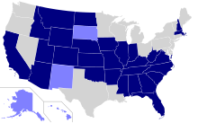 Map of United States Official Language Status By State