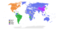 Image 16A map depicting digital terrestrial television standards (from Digital television)