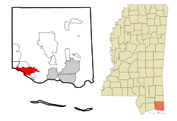 Location of Ocean Springs, Mississippi