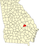 State map highlighting Treutlen County